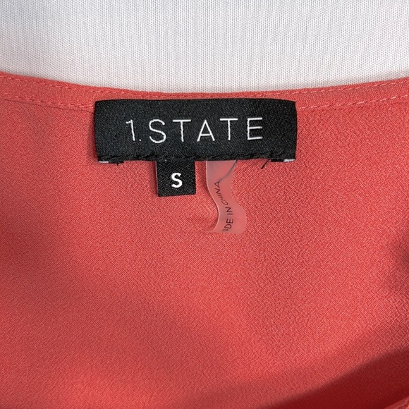 1. State Orange Tank Top with Front Tie size S - Picture 5 of 7